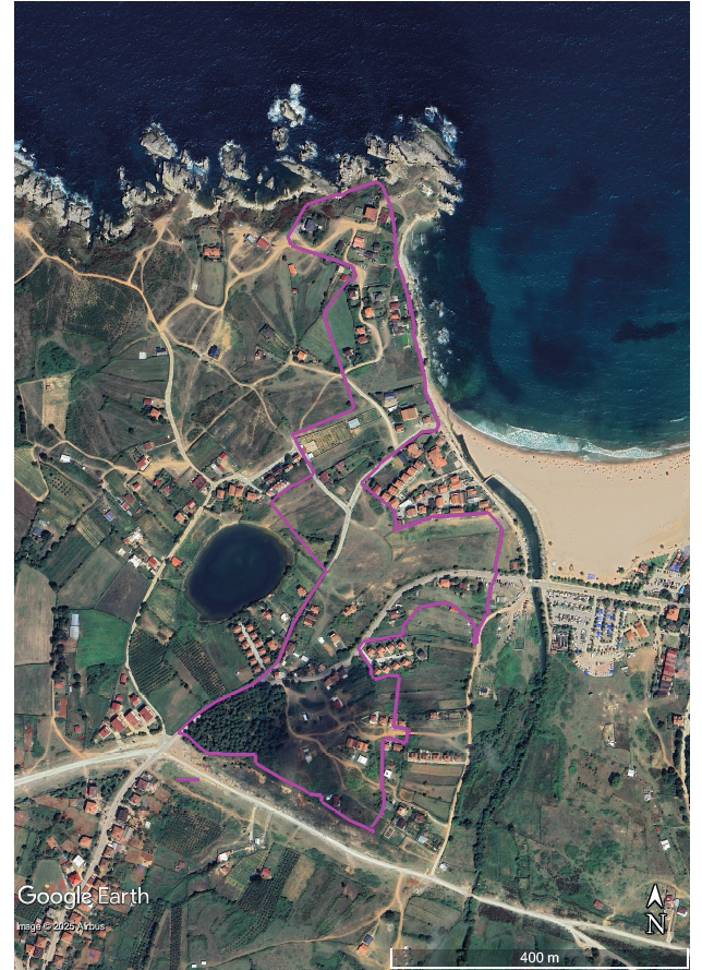 Alanı Gösterir Uydu Görüntüsü-